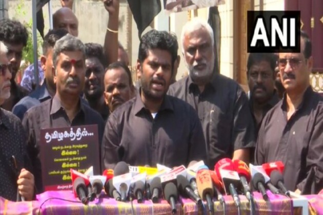 Tamil Nadu BJP protests against DMK for "giving away" state's rights, calls delimitation meet "drama"