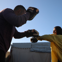 MIDEAST-GAZA-KHAN YOUNIS-BOXING TRAINING