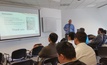 Banks Mining's health and safety manager Christian Adkins delivers a presentation to the team in China