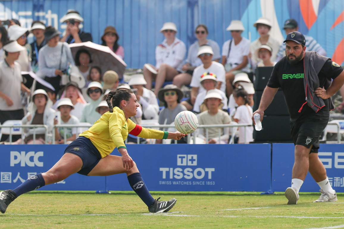 (SP)CHINA-CHENGDU-THE WORLD GAMES 2025-FISTBALL-WOMEN'S GOLD MEDAL MATCH-BRA VS SUI (CN)