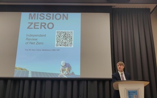 Chris Skidmore speaking at the launch of the Net Zero Review in January 2023