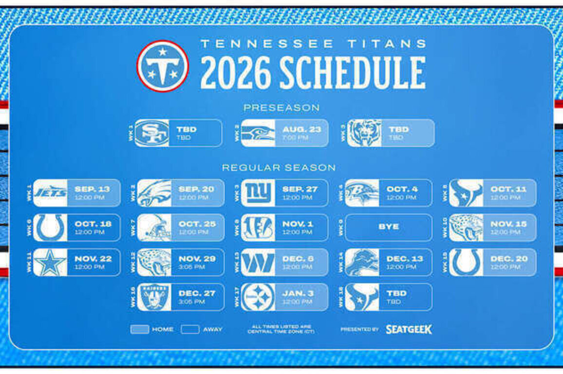 Titans 2026 Schedule Announced