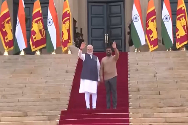 PM Modi meets Sri Lankan President at Presidential Secretariat in Colombo