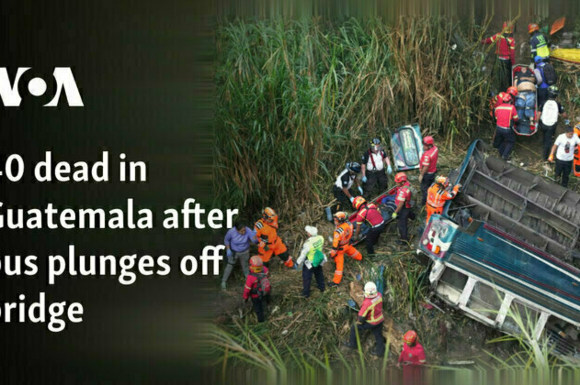 51 dead in Guatemala after bus plunges off bridge