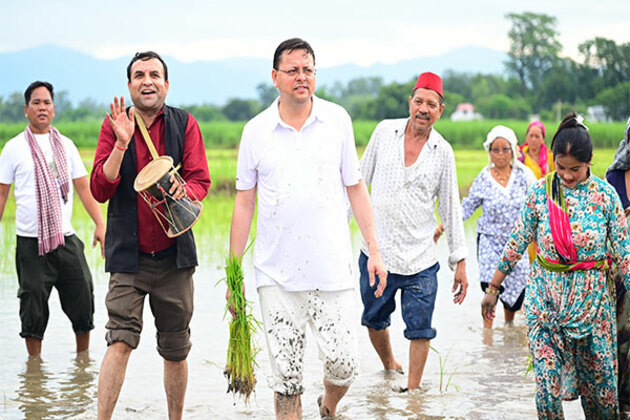 Uttarakhand: CM Pushkar Singh Dhami participates in paddy sowing, showcases commitment to farmers and cultural heritage