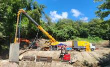 Atlas Copco's Y35 portable air compressor supporting water well drilling for golf course irrigation in Toyota City, Aichi Prefecture, Japan