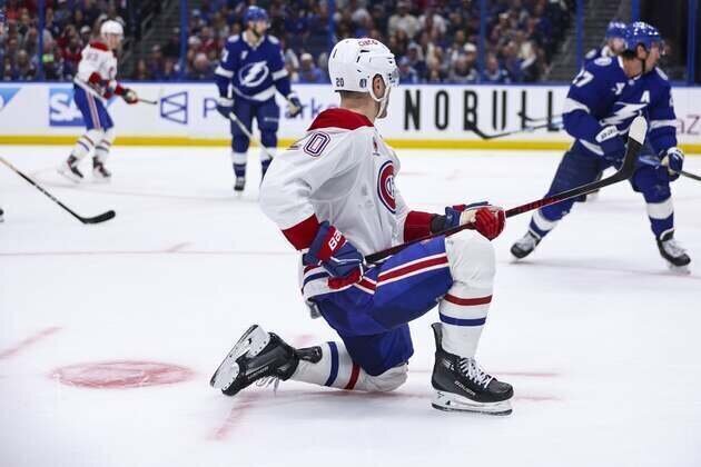 Canadiens' Juraj Slafkovsky completes hat trick in OT, stuns Lightning