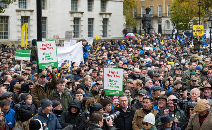 "Tenant farmers face the stark reality their landlord may well be forced to evict them," says Baroness Kate Rock at London farmer rally