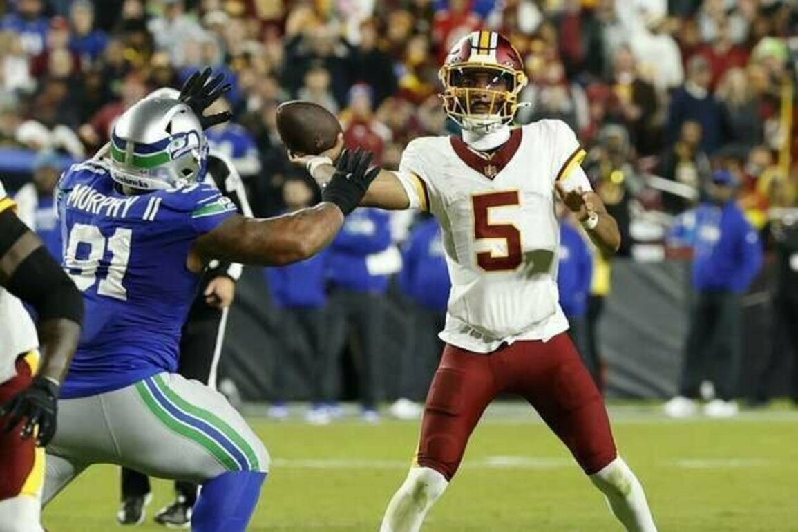 Commanders QB Jayden Daniels exits with left elbow injury in loss to Seahawks
