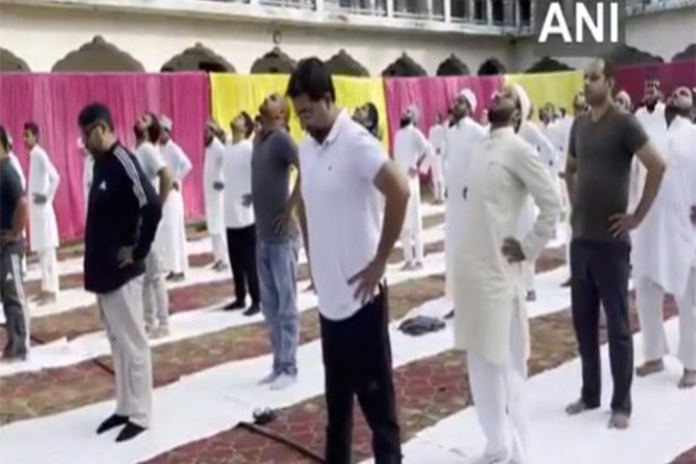 International Yoga Day: UP Minister Danish Azad Ansari leads Yoga session at Darul Uloom Warsia
