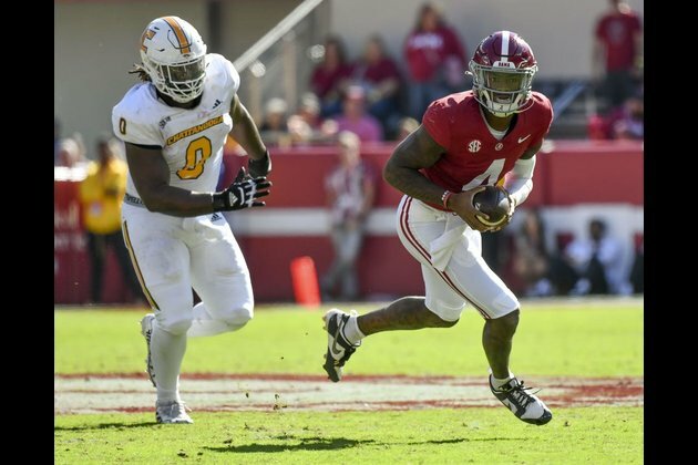 No. 8 Alabama win 9th straight, whips Chattanooga of FCS