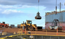  Riley ore being loaded at Burnie port