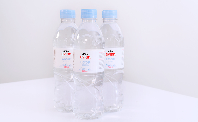 New evian Loop bottle is made from 100 per cent recycled plastics | Credit:evian