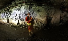 Pure Gold underground geologist Robert Scott mapping geology at Madsen, Red Lake, in Canada