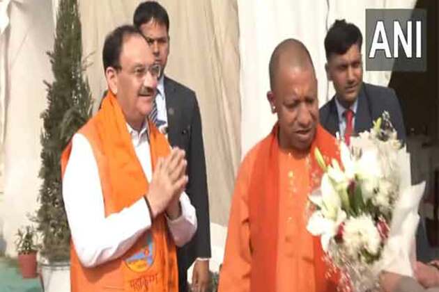 JP Nadda takes holy dip at Triveni Sangam with his family during Maha Kumbh