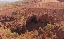 The Juukan Gorge rock shelters prepped for blasting.