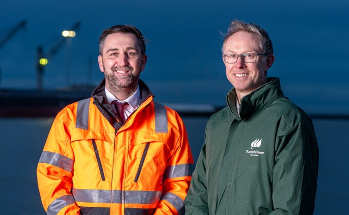 Richard Goffin, port director, Peel Ports Group and Ross Ovens, ScottishPower Renewables’ managing director for offshore – Credit: ScottishPower Renewables Richard Goffin, port director, Peel Ports Group and Ross Ovens, ScottishPower Renewables’ managing director for offshore – Credit: ScottishPower Renewables