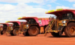 Some of the Roy Hill trucks Epiroc and ASI Mining converted to autonomous operation. Photo: Roy Hill