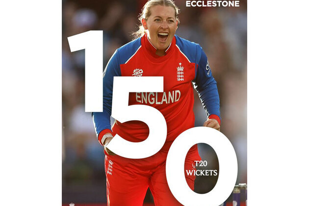 Sophie Ecclestone becomes first England bowler to reach 150 T20I wickets