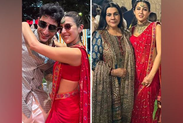 Sara Ali Khan shares pictures with mom Amrita Singh, brother Ibrahim from friend's wedding