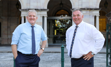  Newly-appointed Queensland resources minister Scott Stewart with QRC CEO Ian Macfarlane.