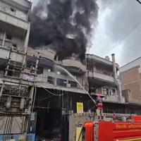 Delhi: Fire breaks out at footwear factory in Narela Bhorgarh Industrial Area, dousing ops underway