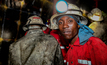  Mine workers at an underground platinum mine in South Africa 