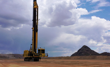 Komatsu blasthole drills, such as the ZR77 seen here at the company’s Arizona proving grounds, will soon be operable remotely. Credit: Komatsu