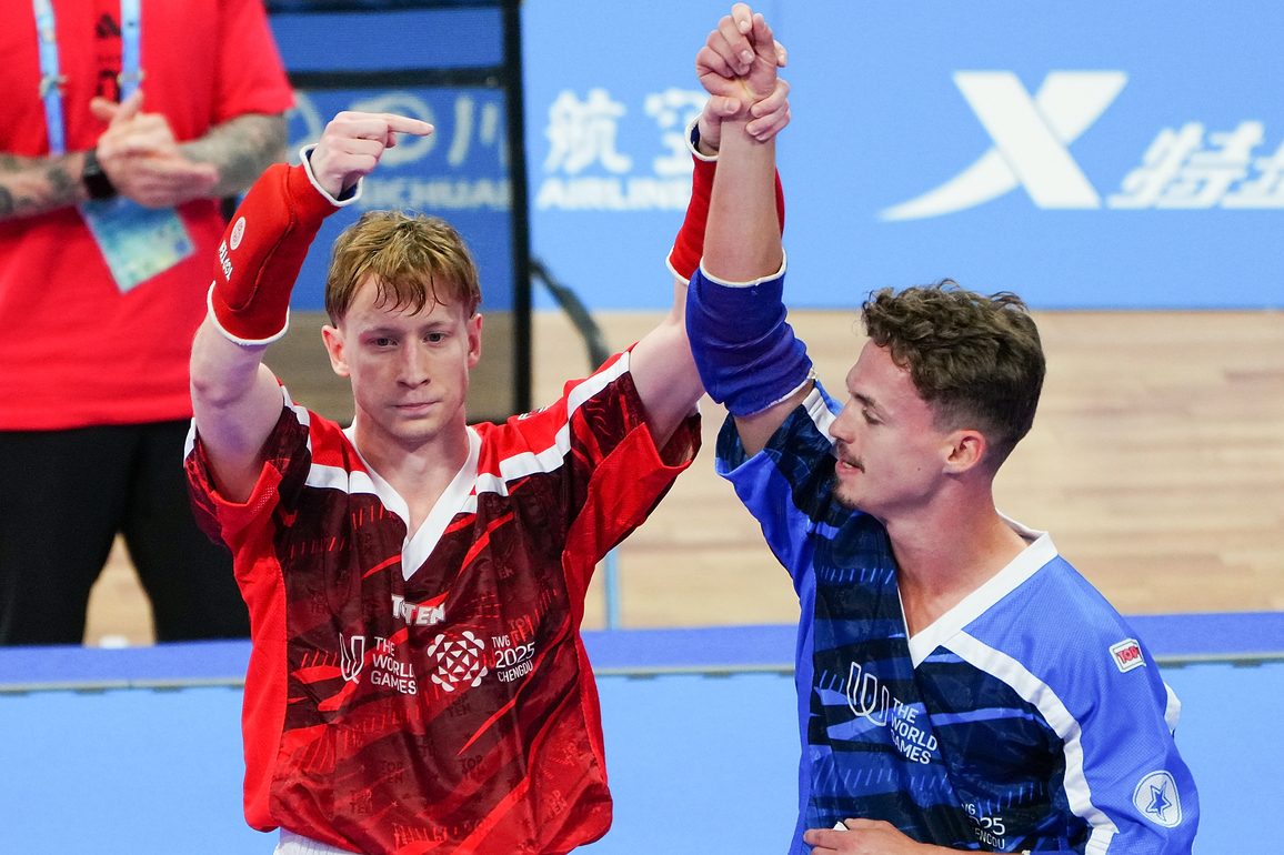 (SP)CHINA-CHENGDU-THE WORLD GAMES 2025-KICKBOXING-MEN'S POINT FIGHTING -63KG-SEMIFINALS (CN)