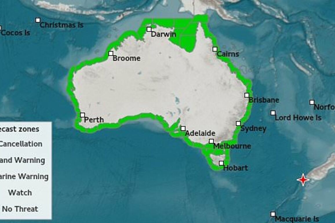 Tsunami fears as earthquake strikes between Australia and New Zealand