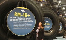 MM's deputy editor Ailbhe Goodbody with the new Goodyear RM-4B+ at MINExpo 2016