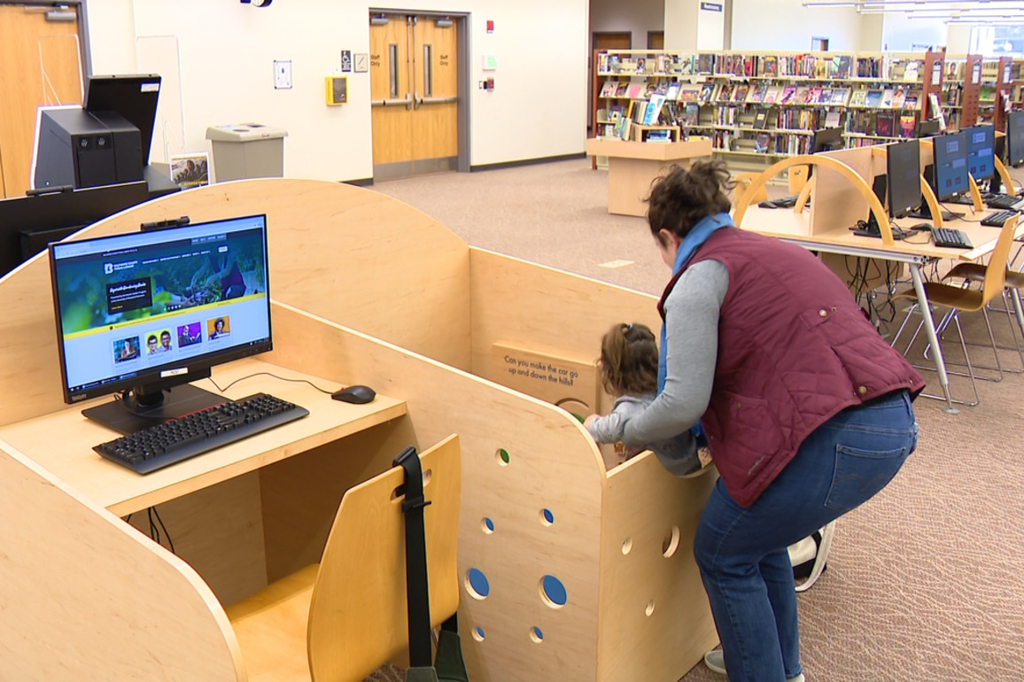 Libraries help parents with unique workstations for children