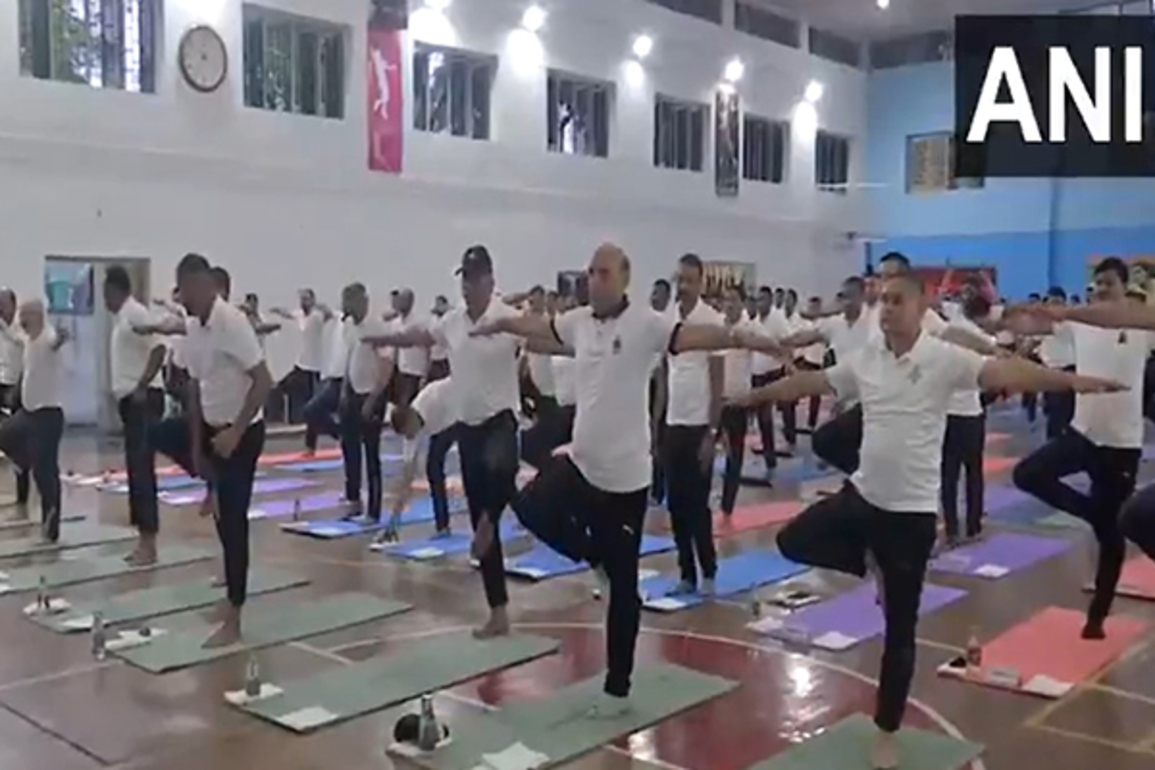 Defence Minister Rajnath Singh takes part in International Yoga Day celebrations in Udhampur, hails Indian Army and Op Sindoor