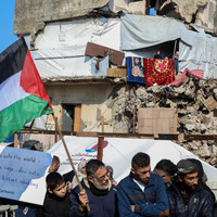 MIDEAST-GAZA-AL-SHATI REFUGEE CAMP-PROTEST