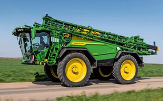John Deere's latest self propelled sprayer - an upfront view