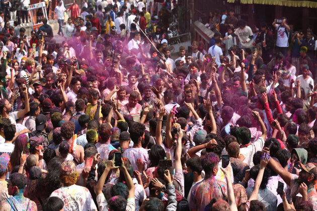 Foreign tourists bask in Holi celebration in Kathmandu