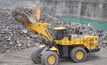 A Komatsu WA600-8 wheel loader working