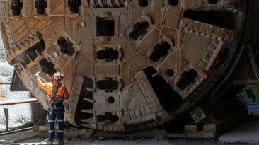 One of the TBMS used for the Sydney Metro West tunnels prior to its removal from the tunnels