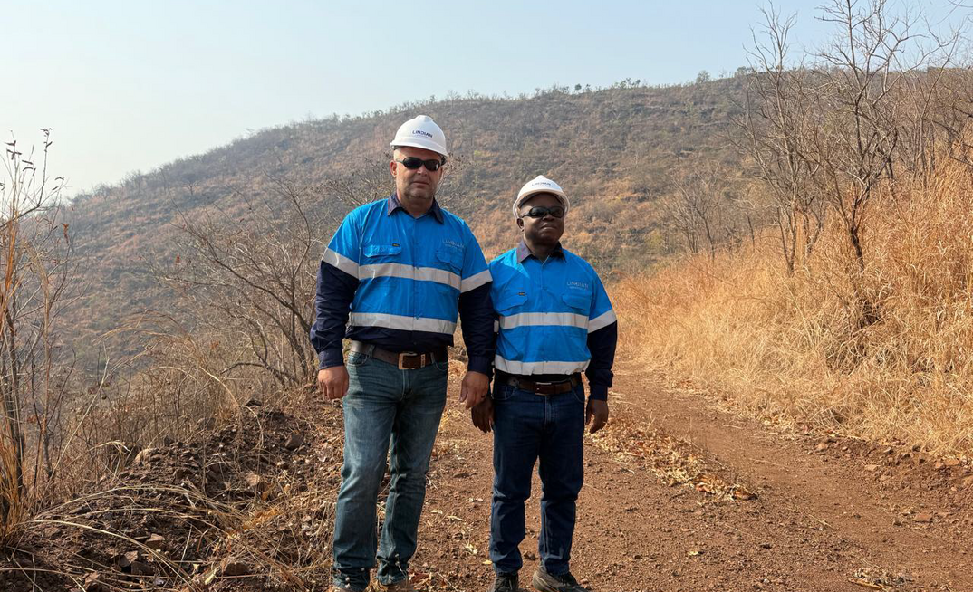 Linidan construction manager Daniel Britz (left) and mining manager Samuel Boachie