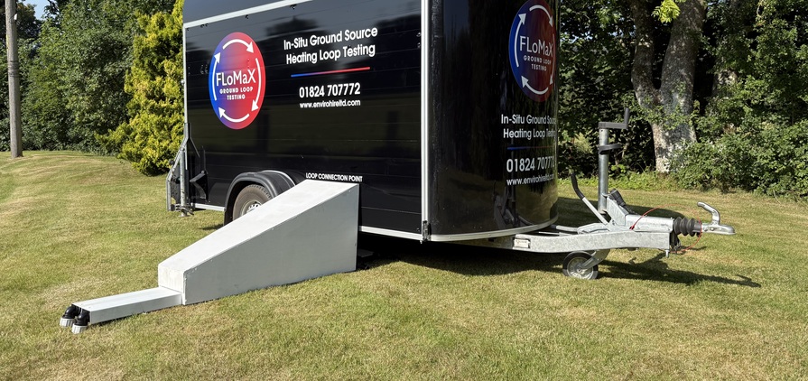 FLoMaX connected to a borehole with the connecting pipework protected by insulated steel plate for operator protection and the avoidance of interference from temperature and direct sunlight