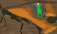 Isometric view looking north of the Campoona Shaft open pit mine.