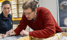 BGS geologists studying the core in the National Geological Repository