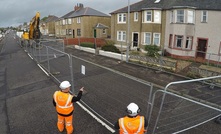  Safety works being undertaken by the Coal Authority at Saltcoats, Scotland, after former mine works cause substantial subsidence