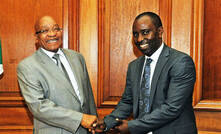 Mining minister Mosebenzi Zwane (right) is not the most popular man in South Africa mining circles