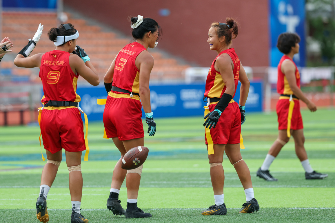 (SP)CHINA-CHENGDU-THE WORLD GAMES 2025-FLAG FOOTBALL-WOMEN-CONSOLATION SEMIFINAL 5-8 (CN)