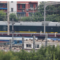 North Korean leader boards armoured green train for China visit
