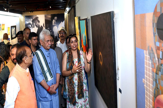 J-K Lieutenant Governor Manoj Sinha addresses seminar on "J&K's March Towards Peace" at Gandhi Smriti