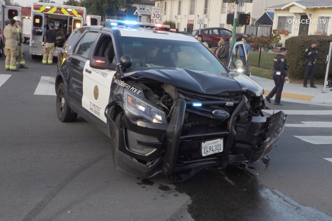 Three injured in City Heights crash involving SDPD vehicle