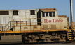 A Rio Tinto train at the 7-Mile rail yard in Karratha. Image by Karma Barndon