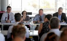 MP George Christensen, inquiry secretary Emma Banyer, MP Barnaby Joyce and MP Brian Mitchell hear from witnesses